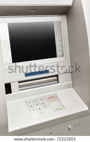 Automated teller machine close-up