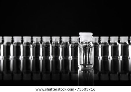 Medical bottles  isolated on black