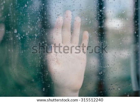 Female Hand on the Window