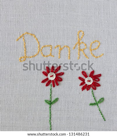 embroidered word \