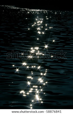 sparkling in dark water - background