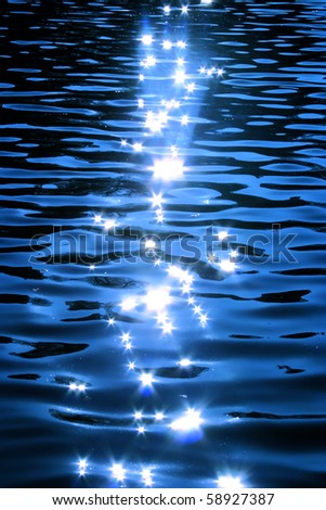 sparkling in blue water - background