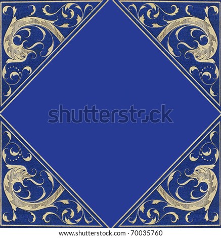 blue and gold pattern - arabian style decorative background frame