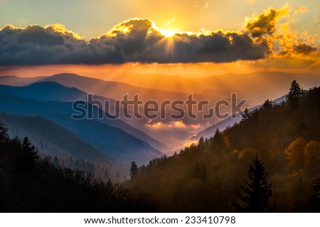 Oconaluftee overlook, Great Smoky Mountains National Park, Fall 2014