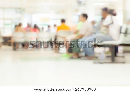 Blurred background Patient waiting for see doctor, abstract background