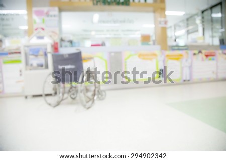 Blur background : Patient waiting for pharmacy at hospital abstract background