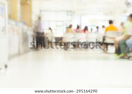 Blurred background Patient waiting for see doctor, abstract background.