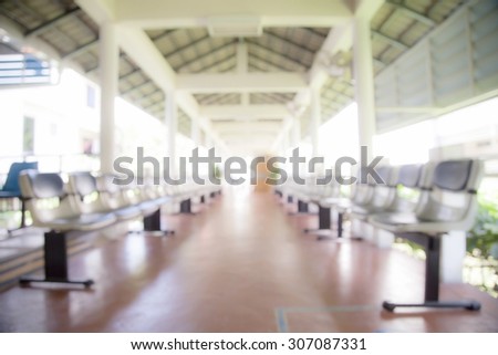Blur image ,Hospital waiting room Patient waiting,with empty chairs. blur background