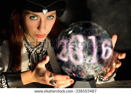 gypsy fortune teller forecasting 2016 new year it's coming