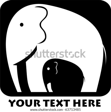 Black And White Elephant Clip Art. stock vector : lack and white