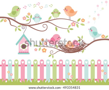 The Best Nest / Cute Birds on Branches Chicks in Nest