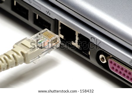 Network plug closeup