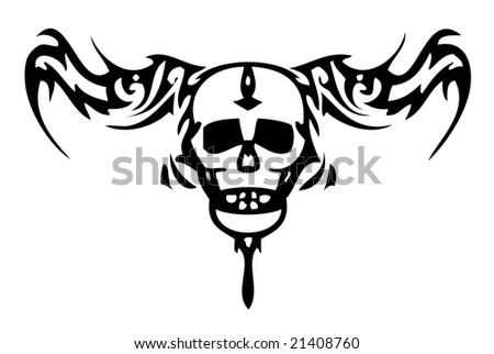 skull tattoo with crown. stock photo : Skull tattoo