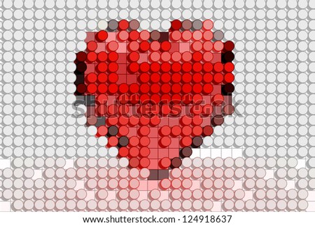 Big red heart graphic design element