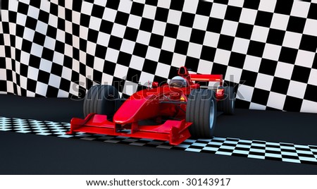 Formula 1 Sport car in the winner position