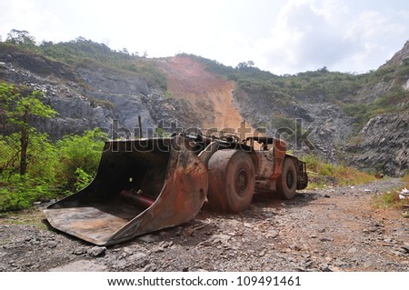 Rusting Mining Loader / Scoop from an underground mine in Ghana