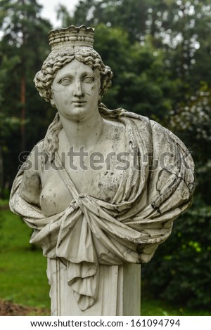 Greco-Roman Statue at the Museum-Estate of Arkhangelskoye Palace, Russia.