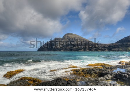 Manana and Kaohikaipu Islands, commonly known as Rabbit and Turtle Islands, off the coast of Oahu, Hawaii