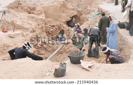 VALLEY OF THE KINGS, EGYPT - DECEMBER 31, 2008: Archeological Dig in the Valley of the Kings, Egypt.
