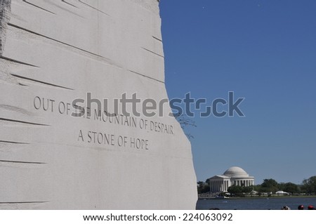 WASHINGTON, DC - APRIL 7, 2012: Martin Luther King, Jr Monument in Washington, DC