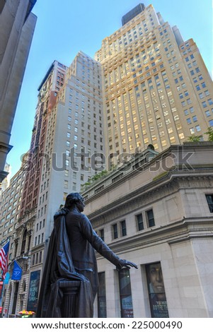 NEW YORK CITY - SEPTEMBER 27: Wall Street on September 27, 2014 in New York, NY. Wall St is the home of New York Stock Exchange, the world\'s largest stock exchange by market capitalization.