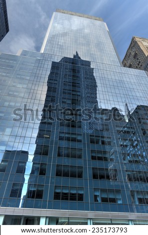 NEW YORK, NEW YORK - AUGUST 17, 2013: Park Avenue Skyscraper along the streets of Manhattan, New York.