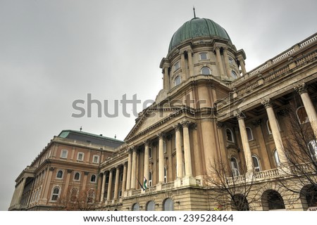 BUDAPEST, HUNGARY - NOVEMBER 27, 2014: Budapest, Buda Castle is the historical castle and palace complex of the Hungarian kings in Buda, it was also called Royal Palace and Royal Castle