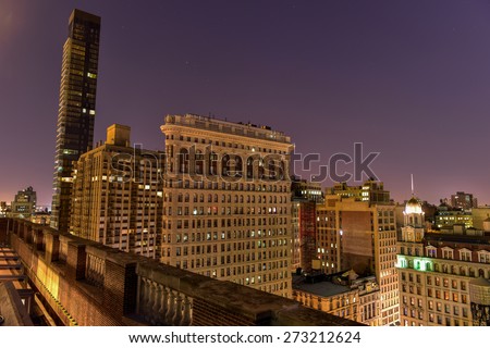 NEW YORK, NY - APRIL 14, 2015: New York Skyline view from Chelsea in Manhattan.