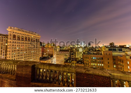 NEW YORK CITY - APRIL 14, 2015: New York Skyline view from Chelsea in Manhattan.
