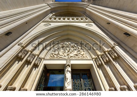 Washington, D.C. - April 12, 2015: Washington National Cathedral, is a cathedral of the Episcopal Church located in Washington, D.C.