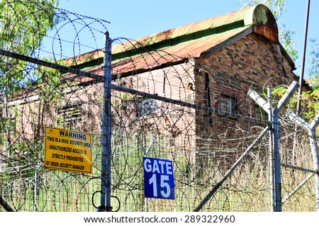 Cullinan, South Africa - March 18, 2012: Abandoned Mining Workshop in the diamond mining town of Cullinan, South Africa.