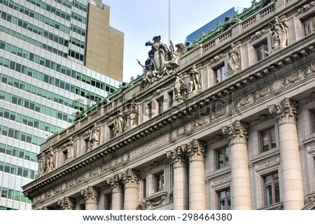 New York, New York - July 15, 2015: Alexander Hamilton U.S. Custom House in Lower Manhattan, New York City. Now it is the  National Museum of the American Indian.