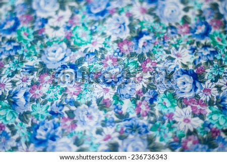 Fabric blue purple rose flower texture vintage patchwork