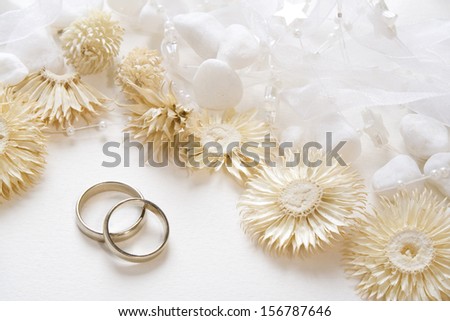 Wedding background with wedding bands