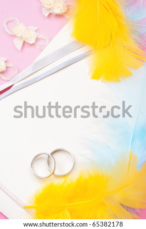 Stock vector of'Wedding invitation on purple background'