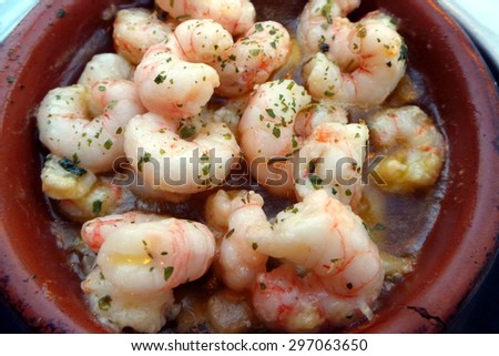 Shrimp Scampi in a Butter and White Wine Sauce with Garlic, Pepper, Lemon Zest