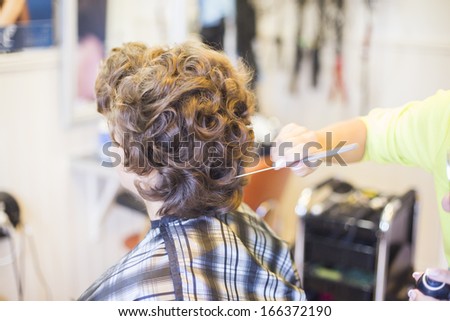Woman at hair dressers
