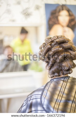 Woman at hair dressers
