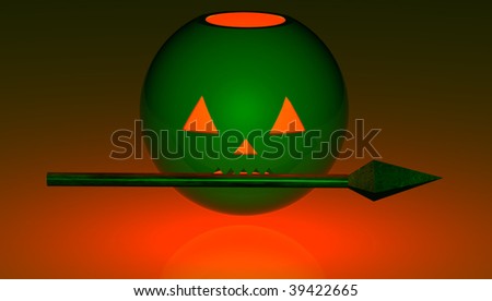 Illustration with the image of a pumpkin by a holiday halloween.