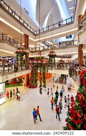 Kuala Lumpur, Malaysia - December 1,2013: Christmas is just around the corner,the people are walking and shopping in The Gardens Mall in Kuala Lumpur,Malaysia