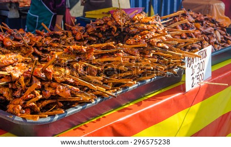 Tasty ayam percik selling in Ramadan Bazaar during the holy month of Ramadan.