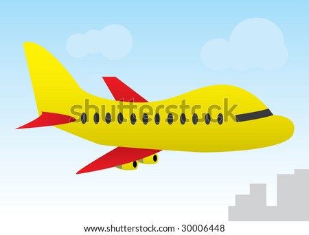 airplane flying cartoon