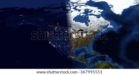 North American High Resolution Maps Composition (Elements of this image furnished by NASA)