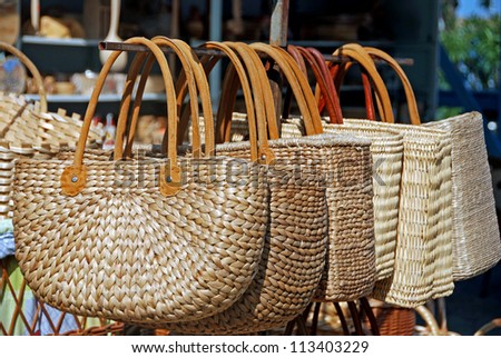 Two handled wicker bags