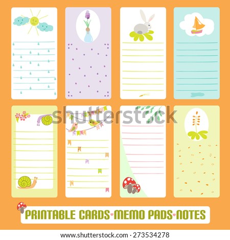 Romantic Summer Cards Notes Labels Tags Vector Templates For Notebook Diary School School Notebook Labels Templates