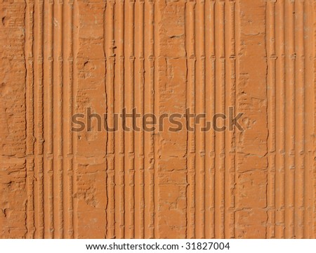 Seamless grungy pattern of red hollow clay brick texture. Ready for use as fill texture on an image editing software without notice any border.