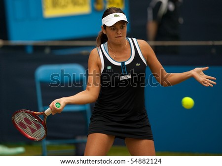 BIRMINGHAM - JUNE 9: Aleksandra Wozniak  (Canada)  in the Aegon Classic women\'s tennis tournament on June 9, 2010 in Edgbaston, Birmingham, England.