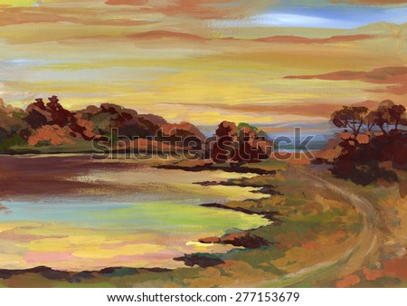beautiful bright painted landscape