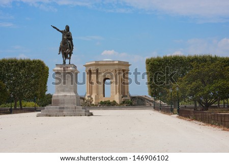 Peyrou Royal Square - Park in Montpellier, France