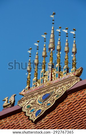 Apex of Temple Roof at Wat Phra Sing - Chiang Rai, Thailand